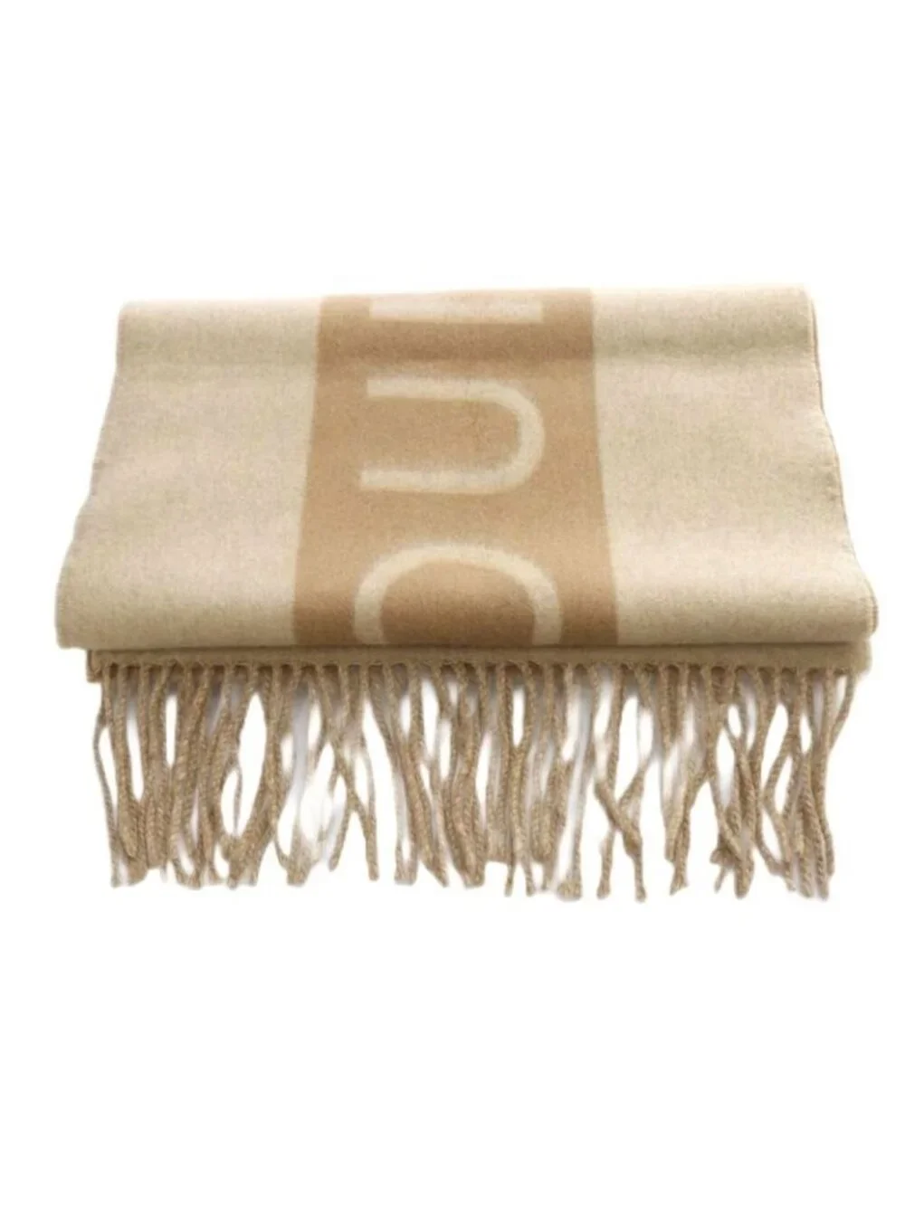Louis Vuitton Echarpe Baroda Scarf Cashmere Fringe Beige Brown - Picture 3 of 8